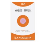 Fiche bristol 125 x 200 mm quadrillée 5 x 5 coloris assortis non perforée Exacompta - Boîte de 100