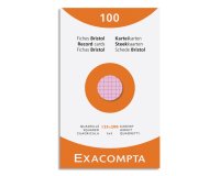 Fiche bristol 125 x 200 mm quadrillée 5 x 5 coloris assortis non perforée Exacompta - Boîte de 100