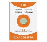 Fiche bristol 148 x 210 mm quadrillée 5 x 5 coloris assortis non perforée Exacompta - Boîte de 100