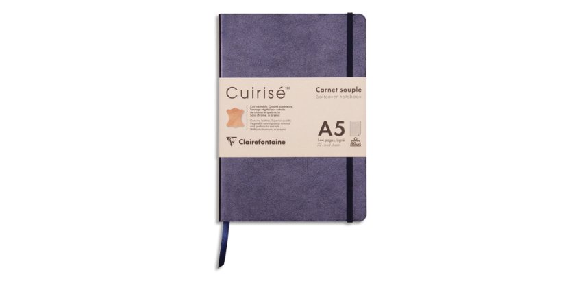 CUIRISÉ Carnet souple A5, 144 pages lignées - Pétrole