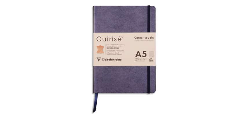 CUIRISÉ Carnet souple A5, 144 pages lignées - Pétrole