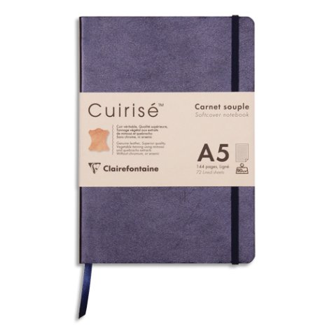 CUIRISÉ Carnet souple A5, 144 pages lignées - Pétrole