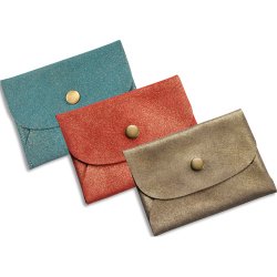 Mini pochette Julo Diane en cuir de vachette pailleté 11,5x2x8cm. Coloris assortis