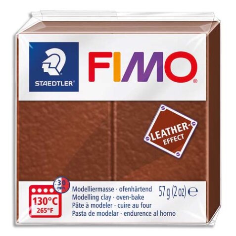 Pain 57g FIMO EFFECT CUIR couleur marron