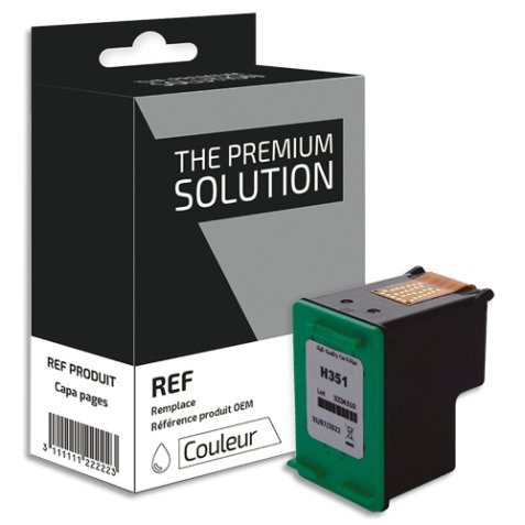 Cartouche compatible jet d'encre tête imp. tricolor cmy HP CB337EE, C8H351