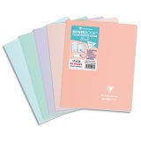 Cahier piqué Koverbook Blush 17x22cm 96 pages grands carreaux couverture polypropylène opaque bicolore Couleur aléatoire. - Assortis