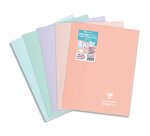 Cahier piqué Koverbook Blush 24x32cm 96 pages grands carreaux couverture polypropylène opaque bicolore Couleur aléatoire. - Assortis