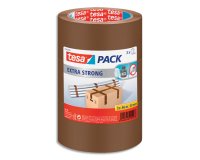 Lot de 3 Adhésifs d'emballage Extra Strong en PVC, 52 microns - H50 mm x L66 mètres Havane