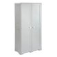 Armoire haute 2 portes avec emplacement balai en polypropylène Gris clair/Noir L79 x H164 x P43 cm