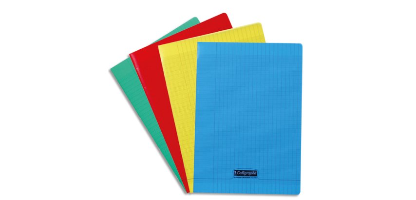 Cahier piqué 8000 POLYPRO A4 96 pages grands carreaux 90 g - Assortis