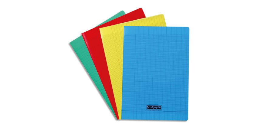 Cahier piqué 8000 POLYPRO A4 96 pages grands carreaux 90 g - Assortis