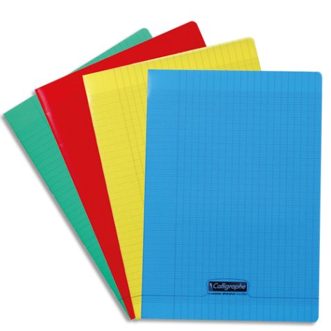 Cahier piqûre 21x29,7cm 96 pages Seyès LIGNE 8000 en polypropylène. Coloris Assortis