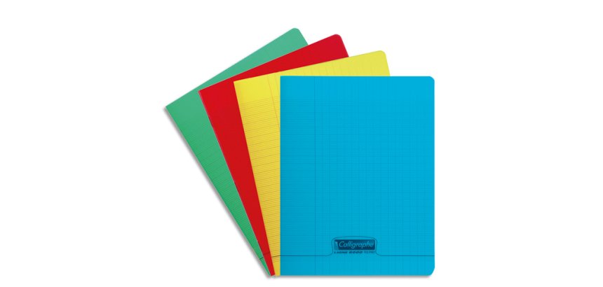 Cahier piqûre Calligraphe 8000 24 x 32cm assorti - grand carreaux - 48 pages