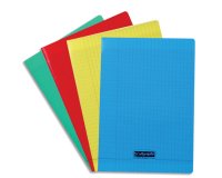Cahier piqué 8000 POLYPRO 24x32 cm 96 pages grands carreaux 90 g - Assortis