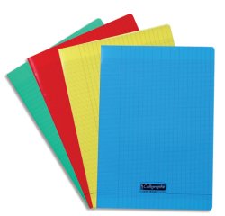 Cahier piqué 8000 POLYPRO 24x32 cm 96 pages grands carreaux 90 g - Assortis