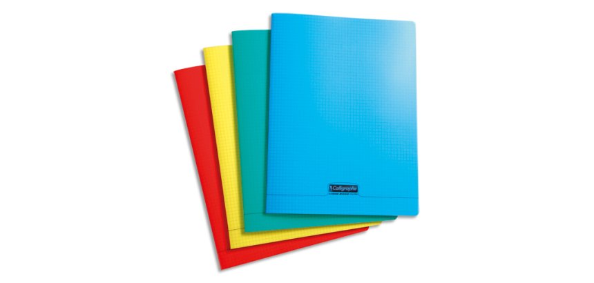 Cahier piqué 8000 POLYPRO 24x32 cm 96 pages petits carreaux 90 g - Assortis