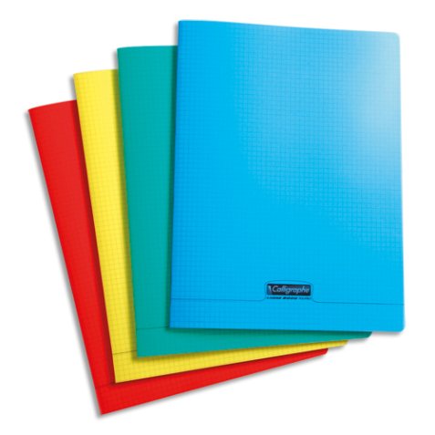 Cahier piqué 8000 POLYPRO 24x32 cm 96 pages petits carreaux 90 g - Assortis