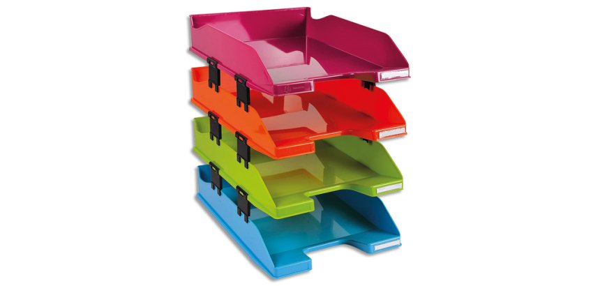 Set de 4 corbeilles-à-courrier Combo Midi Iderama - Couleurs assorties