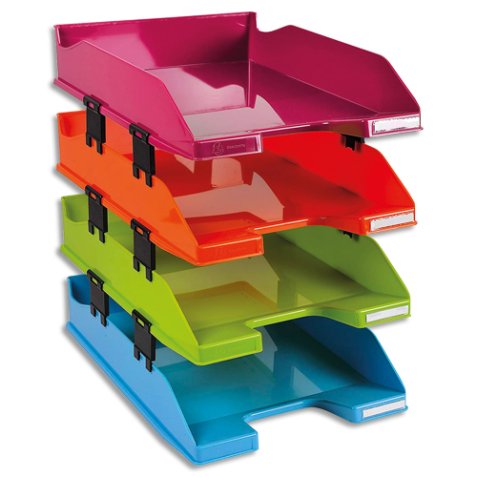 Set de 4 corbeilles-à-courrier Combo Midi Iderama - Couleurs assorties