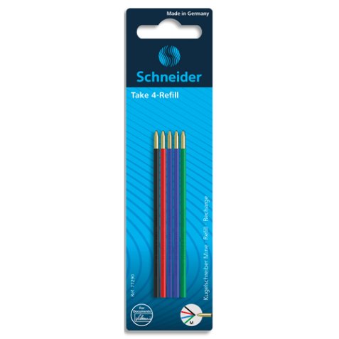 Recharges pour 4 couleurs 2 bleus, 1 noir, 1 rouge, 1 vert