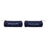 Trousse ronde 1 compartiment, fermeture zip 21,5x7x5 cm