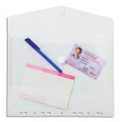 Pochettes de rangement perforées à scratch Exacompta A4 transparentes - Paquet de 5