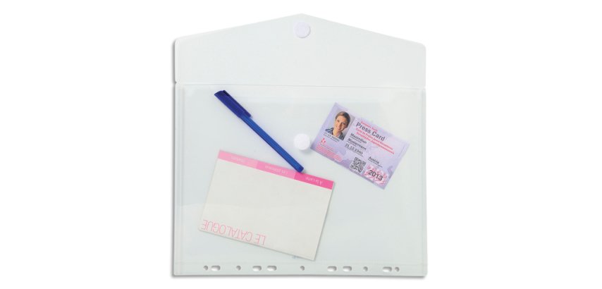 Pochettes de rangement perforées à scratch Exacompta A4 transparentes - Paquet de 5