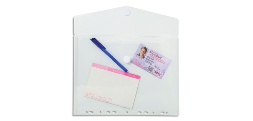 Sachet de 5 pochettes-enveloppes perforées polypropylène - A4 - Incolore