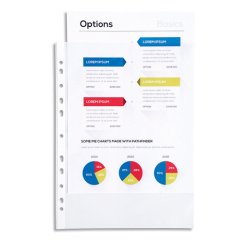 Pochettes perforées Exacompta A4 polypropylène lisse 5/100e - Boîte de 100