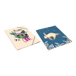 Paresseux Chemise 3 rabats + élastique en carte 24x32cm