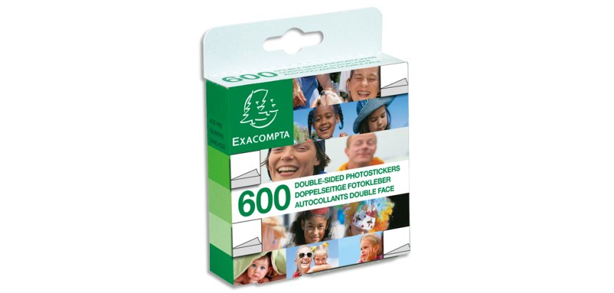 Etuis de 600 autocollants double face - Blanc