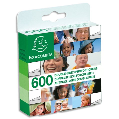 Etuis de 600 autocollants double face - Blanc