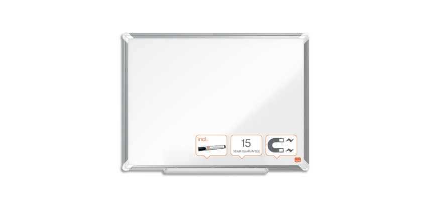 Tableau blanc mural Premium Plus acier, (L)600 x