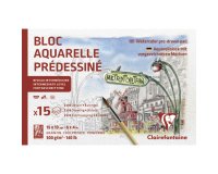 Aquarelle Prédessiné Paris bloc collé 15F 10x15cm 300g