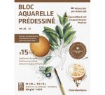 Aquarelle Prédessiné Botanique bloc collé 15F 24x30cm 300g