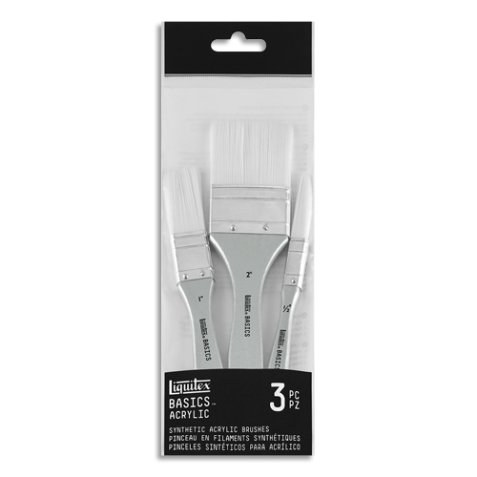 Basics Set 3 pinceaux synthétiques 1/2'', 1'', 2''