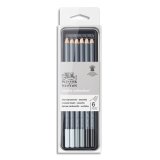 Studio collection - boîte métal 6 crayons fusains assortis