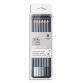 Studio collection - boîte métal 6 crayons fusains assortis