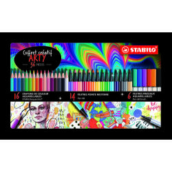 Set de 14 feutres Pen 68 + 6 feutres Pen 68 brush + 16 crayons de couleur aquarellable aquacolor