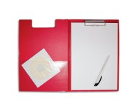 Porte-bloc, plastifié, A4, rouge