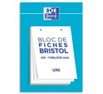 Fiche bristol perforées 14,8 x 21 cm uni blanc Oxford -Bloc de 30