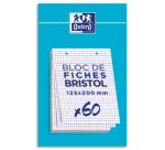 Fiche bristol non perforées 5 x 5 blanc Oxford - Bloc de 60