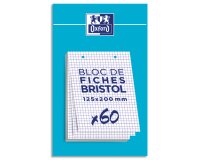 Fiche bristol non perforées 5 x 5 blanc Oxford - Bloc de 60