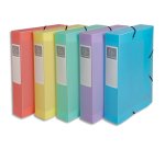 Boite de classement Exabox Dos 60mm Polypropylène 7/10e Chromaline pastel - A4 - Couleurs assorties