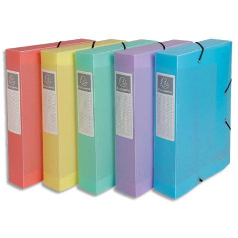 Boite de classement Exabox Dos 60mm Polypropylène 7/10e Chromaline pastel - A4 - Couleurs assorties