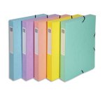 Boite de classement Exabox Dos 60mm carte lustrée Aquarel - A4 - Couleurs assorties