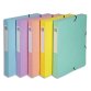 Boite de classement Exabox Dos 60mm carte lustrée Aquarel - A4 - Couleurs assorties