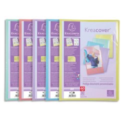 Protège-documents en polypropylène Kreacover Pastel 60 vues - A4 - Couleurs assorties