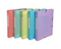 Boite de classement Exabox Dos 40mm Polypropylène 7/10e Chromaline pastel - A4 - Couleurs assorties