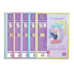 Protège-documents en polypropylène Kreacover Pastel 100 vues - A4 - Couleurs assorties